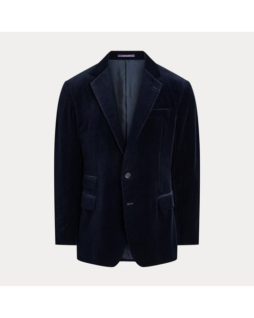 Ralph Lauren Blue Kent Hand-Tailored Velvet Jacket for men