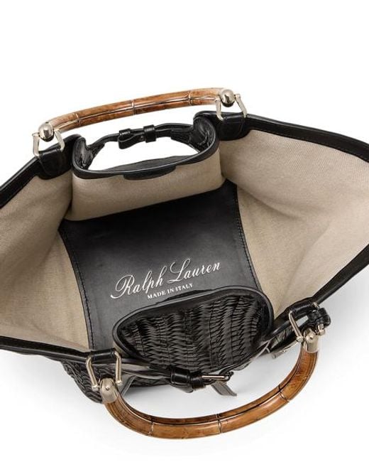 Ralph Lauren Red The Ralph Lauren Braided Leather Tote