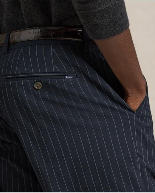 Polo Ralph Lauren Blue Manhasset Stretch Straight Fit Trousers for men