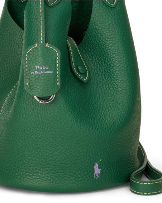 Polo Ralph Lauren Green Polo Play Small Leather Tote & Crossbody