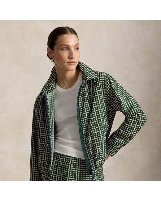 Ralph Lauren Green Floral Ripstop Rain Jacket