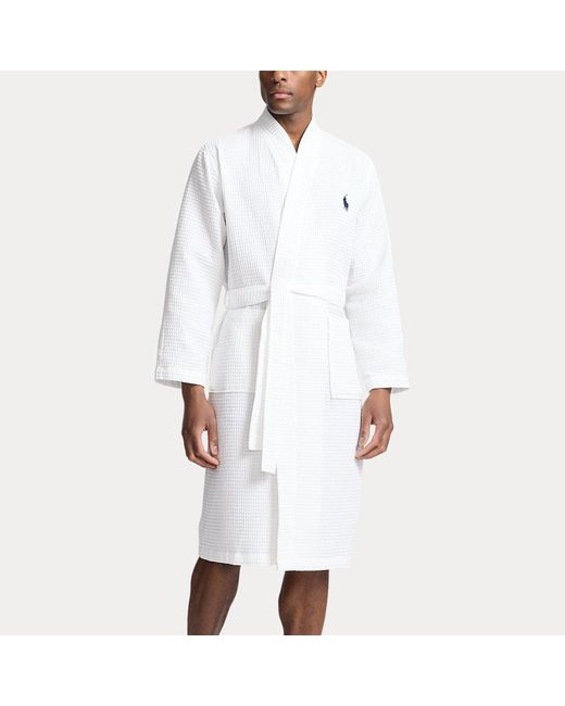 Polo Ralph Lauren White Cotton Pique Robe for men