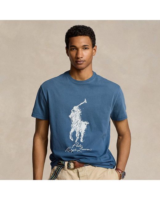 Ralph Lauren Blue Classic Fit Big Pony Jersey T-shirt for men