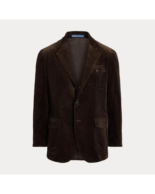 Polo Ralph Lauren Black Polo Tailored Fit Corduroy Suit Jacket for men