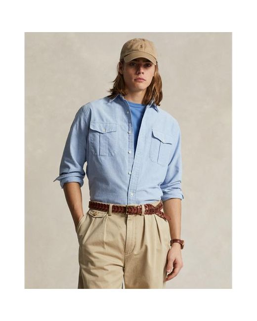 Polo Ralph Lauren Blue Classic Fit Oxford Workshirt for men