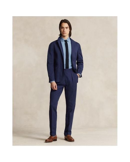 Polo Ralph Lauren Blue Buckled Chino Suit Trouser for men