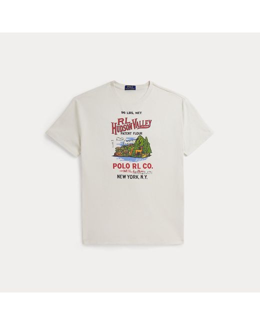 Polo Ralph Lauren White Classic Fit Jersey Graphic T-Shirt for men