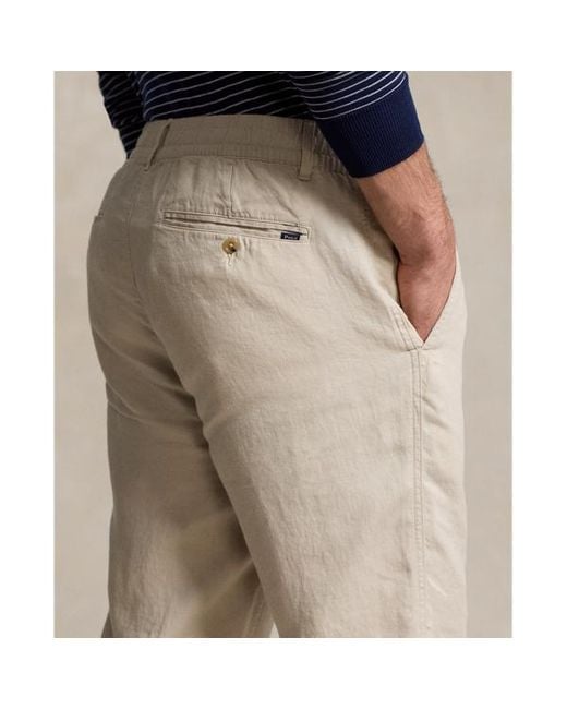 Pantaloni Prepster in lino Polo di Polo Ralph Lauren in Brown da Uomo