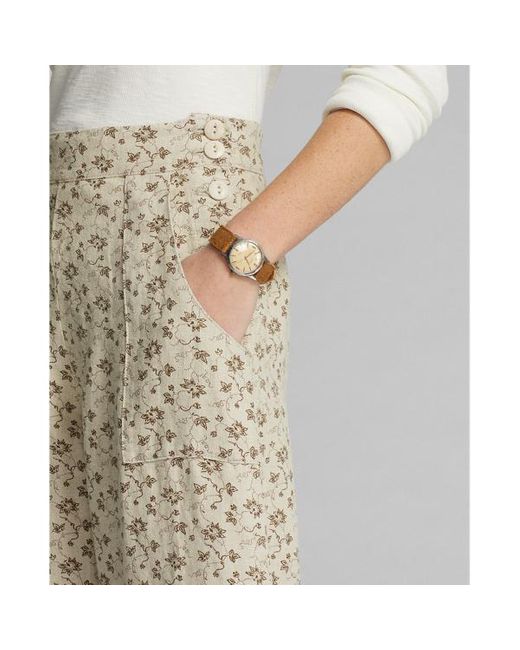 RRL Natural Floral-print Seeded Linen Trouser