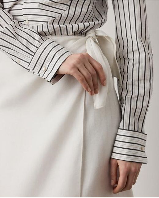 Ralph Lauren Gray Tamara Striped Cotton Shirt