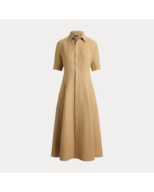 Polo Ralph Lauren Natural Linen Panelled Shirtdress