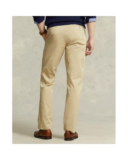 Pantaloni chino stretch Straight-Fit di Polo Ralph Lauren in Natural da Uomo