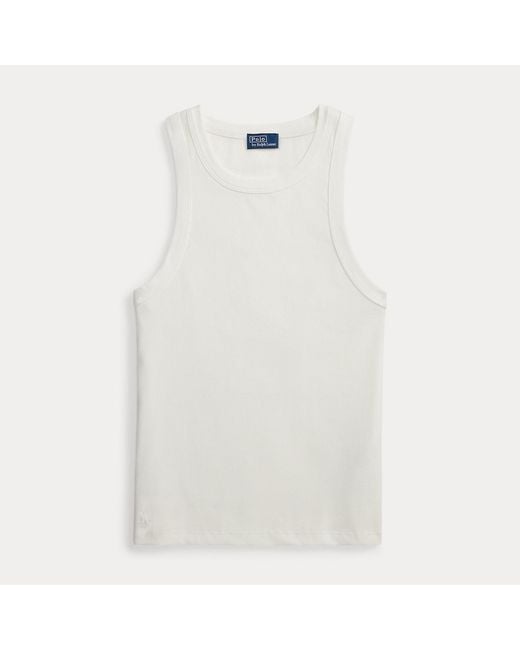 Polo Ralph Lauren Gray Stretch Cotton Rib-Knit Tank