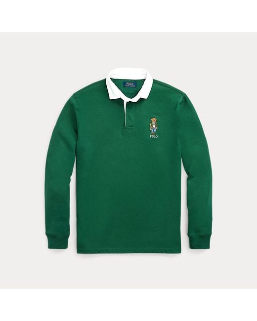 Polo Ralph Lauren Green Classic Fit Polo Bear Rugby Shirt for men