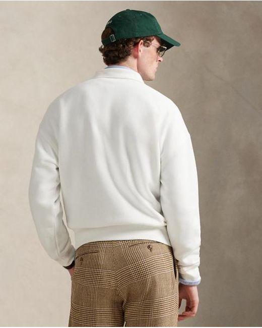 Polo Ralph Lauren White Relaxed Fit Fleece Graphic Sweatshirt for men