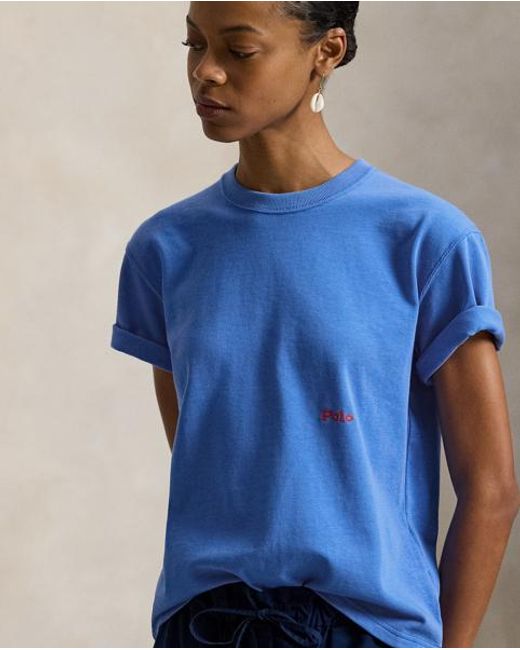 Polo Ralph Lauren Blue Big Pony Cotton Crewneck Tee
