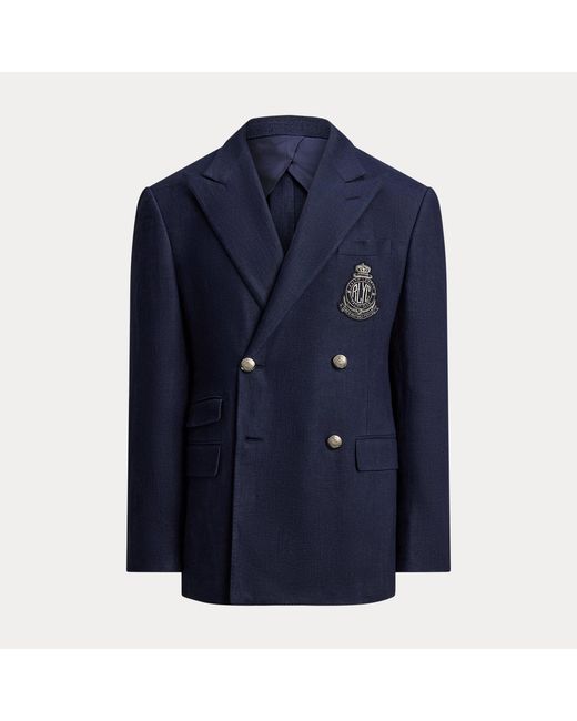 Ralph Lauren Blue Kent Hand-Tailored Linen Suit Jacket for men
