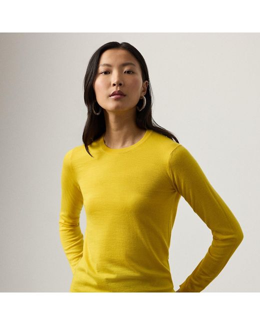 Ralph Lauren Yellow Cashmere Crewneck Sweater