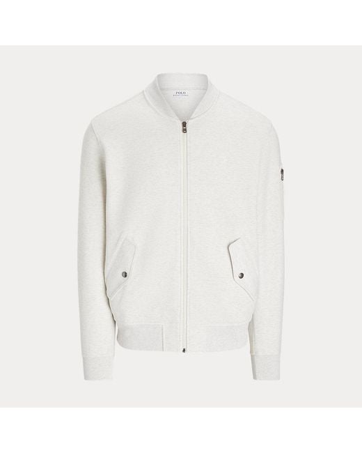 Polo Ralph Lauren White Double-Knit Bomber Jacket for men