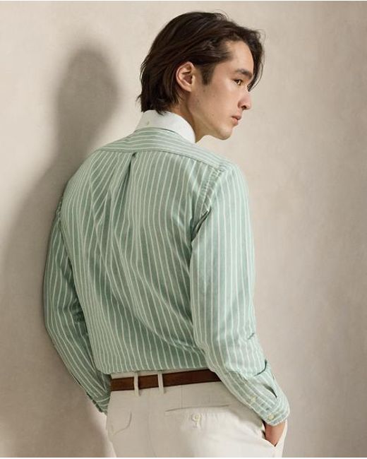 Polo Ralph Lauren Green Wimbledon Striped Oxford Shirt for men