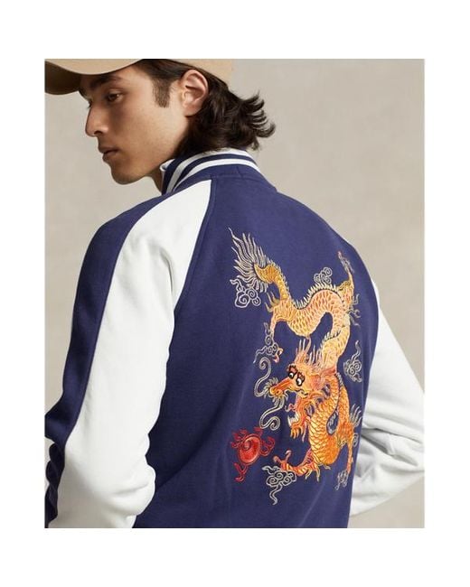 Polo Ralph Lauren Blue Lunar New Year Dragon Fleece Jacket for men