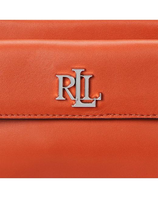 Lauren by Ralph Lauren Orange Leather Small Marcy Convertible Pouch