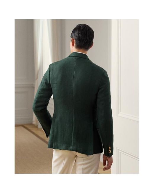 Blazer Hadley in lino fatto a mano di Ralph Lauren in Green da Uomo