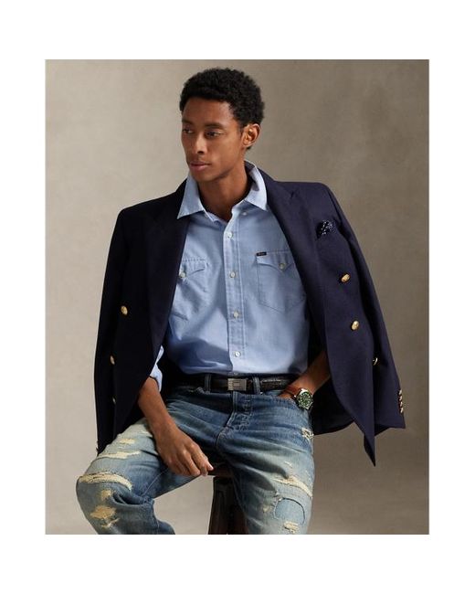 Camicia Oxford western Classic-Fit di Polo Ralph Lauren in Blue da Uomo