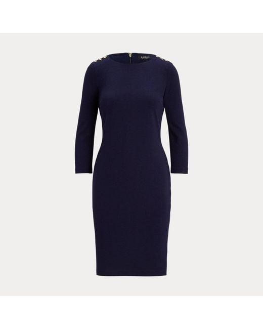 Abito in ponte con maniche a tre quarti di Ralph Lauren in Blue