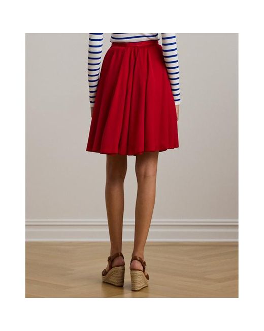 Ralph Lauren Ralph Lauren Sandwashed Satin A line Skirt in Red Lyst UK