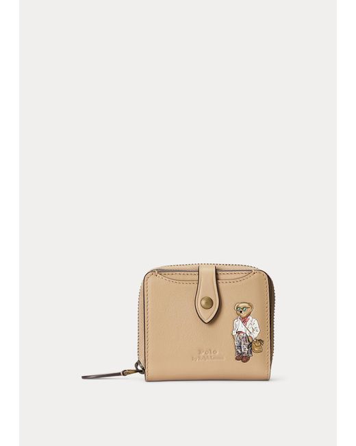 Polo Ralph Lauren Kompakte Brieftasche mit Polo Bear in Natur | Lyst DE