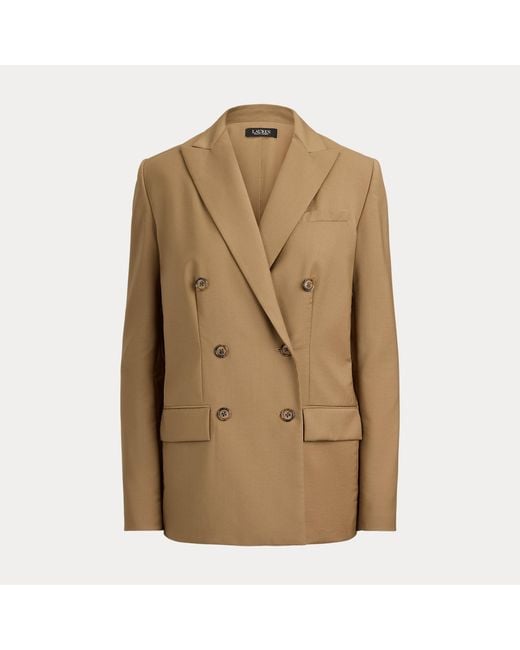Ralph Lauren Brown Double-Breasted Wool Blazer