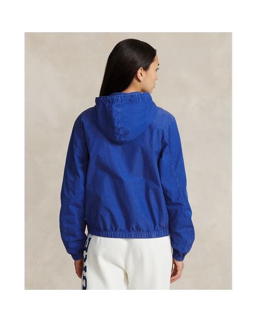 Chaqueta con capucha de sarga lavada Polo Ralph Lauren de color Blue