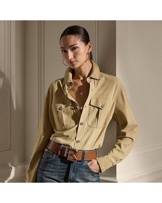 Ralph Lauren Natural Hemd Landry Aus Lammwildleder
