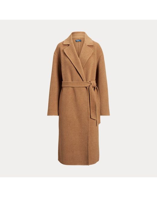 Polo Ralph Lauren Brown Wool-blend Wrap Coat