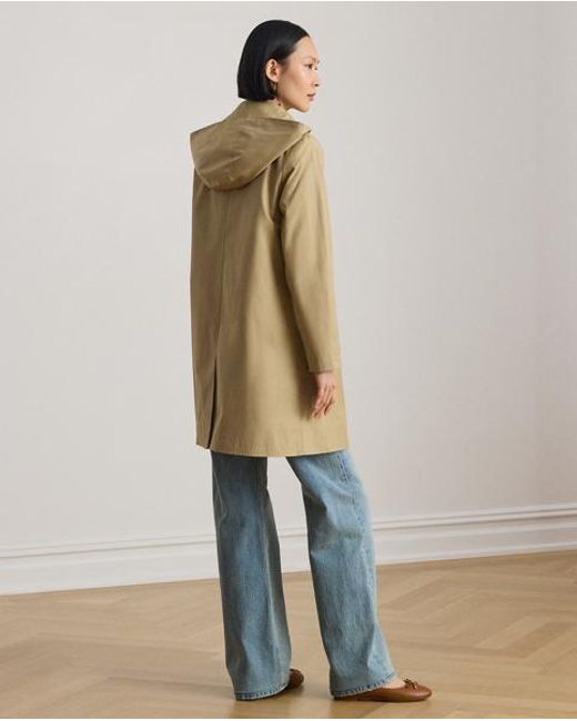 Ralph Lauren Natural Petite - Hooded Cotton-blend Balmacaan Coat