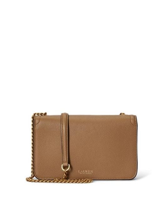Ralph Lauren Brown Bradley Pebbled Leather Crossbody Wallet