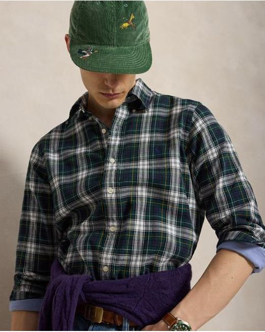 Polo Ralph Lauren Blue Custom Fit Double-Faced Oxford Shirt for men