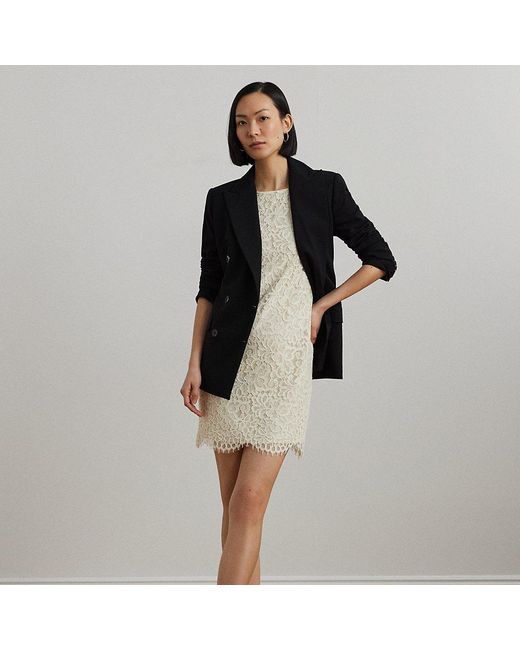 Ralph Lauren Natural Lace Cap-Sleeve Shift Dress