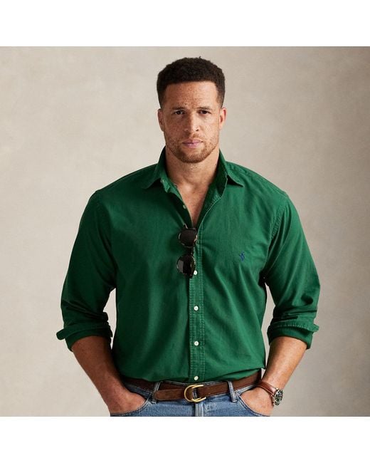 Polo Ralph Lauren Green Garment-Dyed Oxford Shirt for men