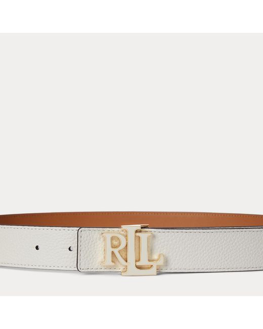 Ralph Lauren Natural Logo Reversible Pebbled Leather Belt