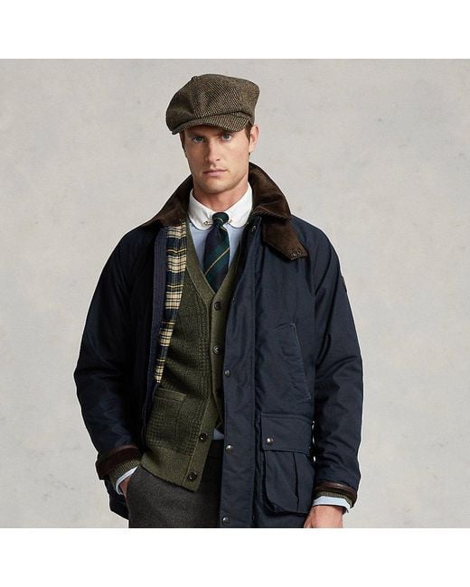 Polo Ralph Lauren Corduroy Oilcloth Barn Coat in Black for Men Lyst