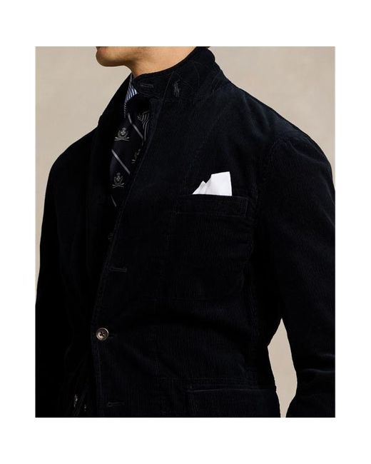 Chaqueta de traje de pana elástica Ralph Lauren de hombre de color Black