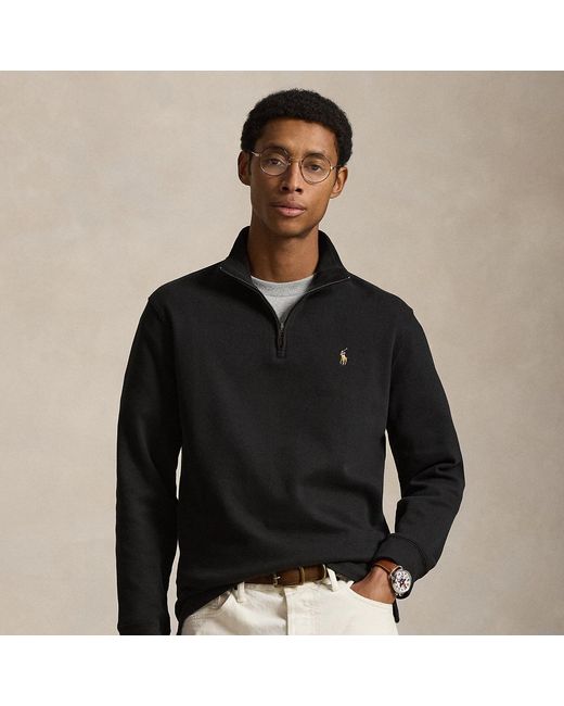 Polo Ralph Lauren Black Estate-Rib Quarter-Zip Pullover for men