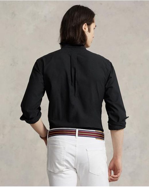 Polo Ralph Lauren Black Custom Fit Oxford Shirt for men