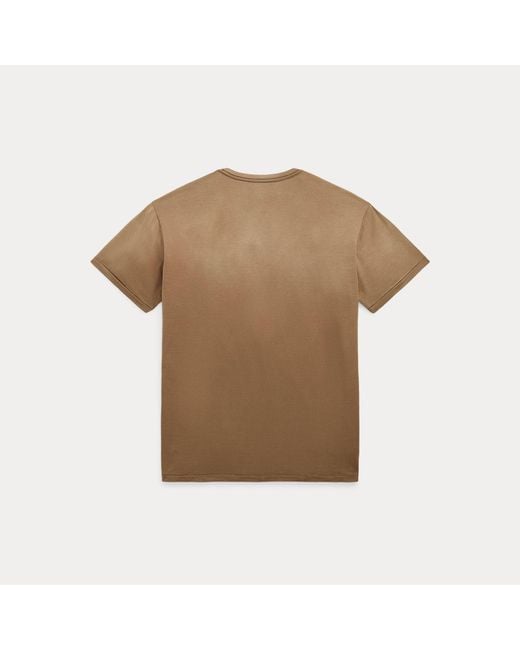 RRL Brown Garment-Dyed Pocket T-Shirt for men