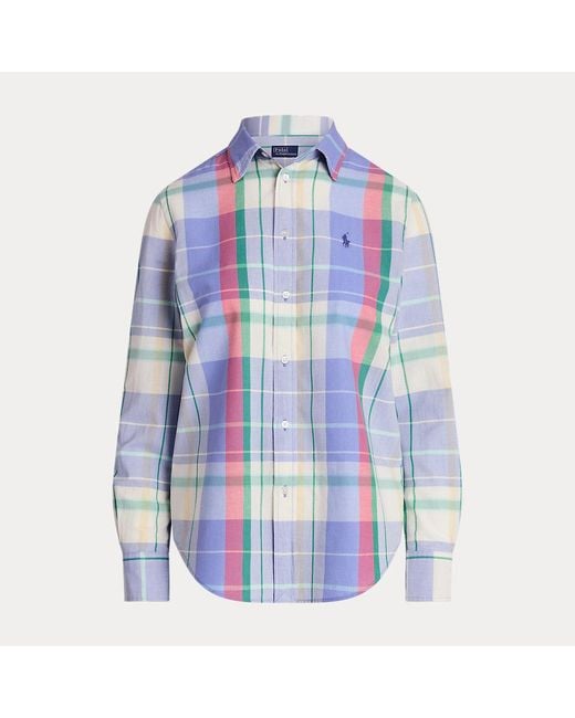 Camicia scozzese Relaxed-Fit di Ralph Lauren in Blue