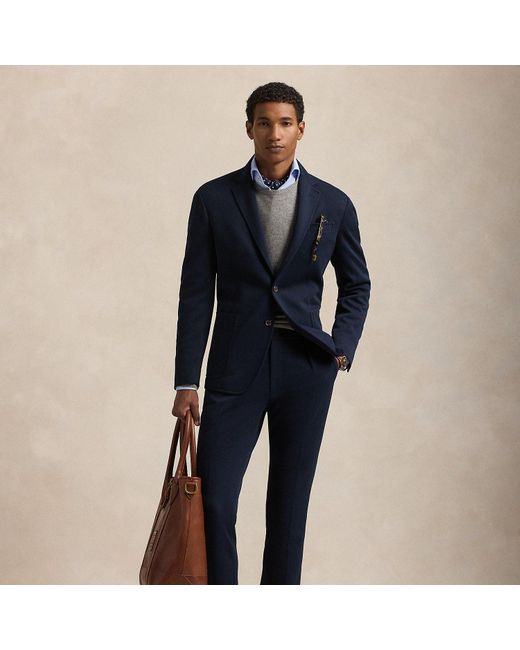 Polo Ralph Lauren Blue Pleated Double-knit Suit Trouser for men