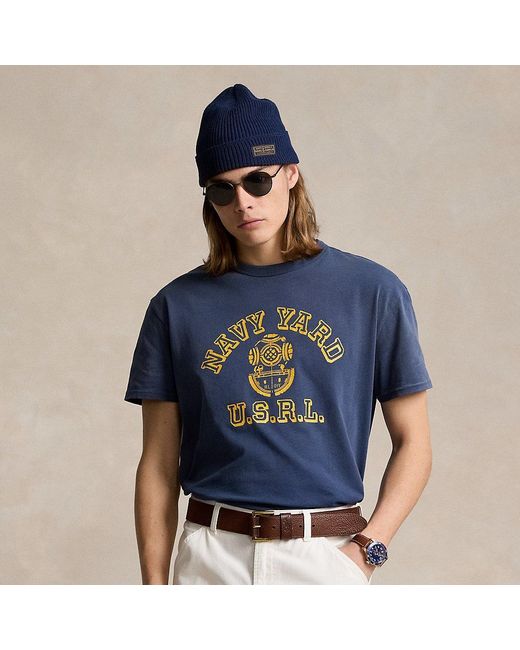 Ralph Lauren Blue Classic Fit Jersey Graphic T-shirt for men
