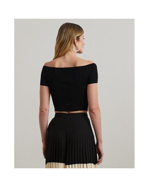 Maglia corta a spalle scoperte di Ralph Lauren in Black